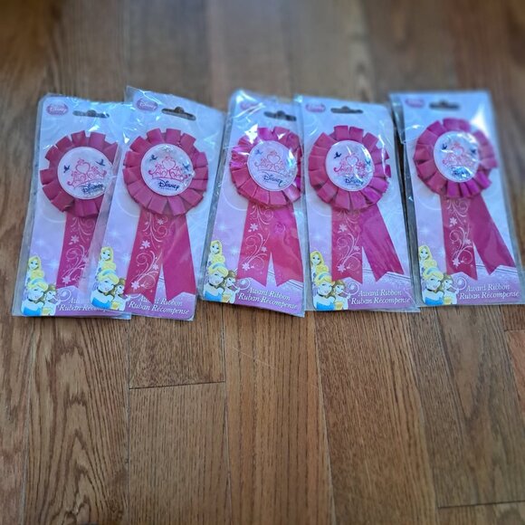 LOT OF 5 new Princess reward dark pink ribbons NEW with glitter inside by Unique - Picture 1 of 2